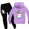 Unicorn Hoodie Sweatsuit for Girls - Image 2