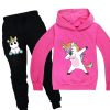 Unicorn Hoodie Sweatsuit for Girls - Image 9