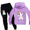 Unicorn Hoodie Sweatsuit for Girls - Image 4