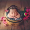 Newborn Photo Props Barrel Handmade Smoked Wood - Image 3