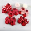 Cute Girl Princess Bow Socks Boat Red