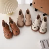 Children's Cute Leather Boots Fleece-lined